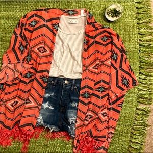 🌼Xhilaration Pink Aztec Kimono